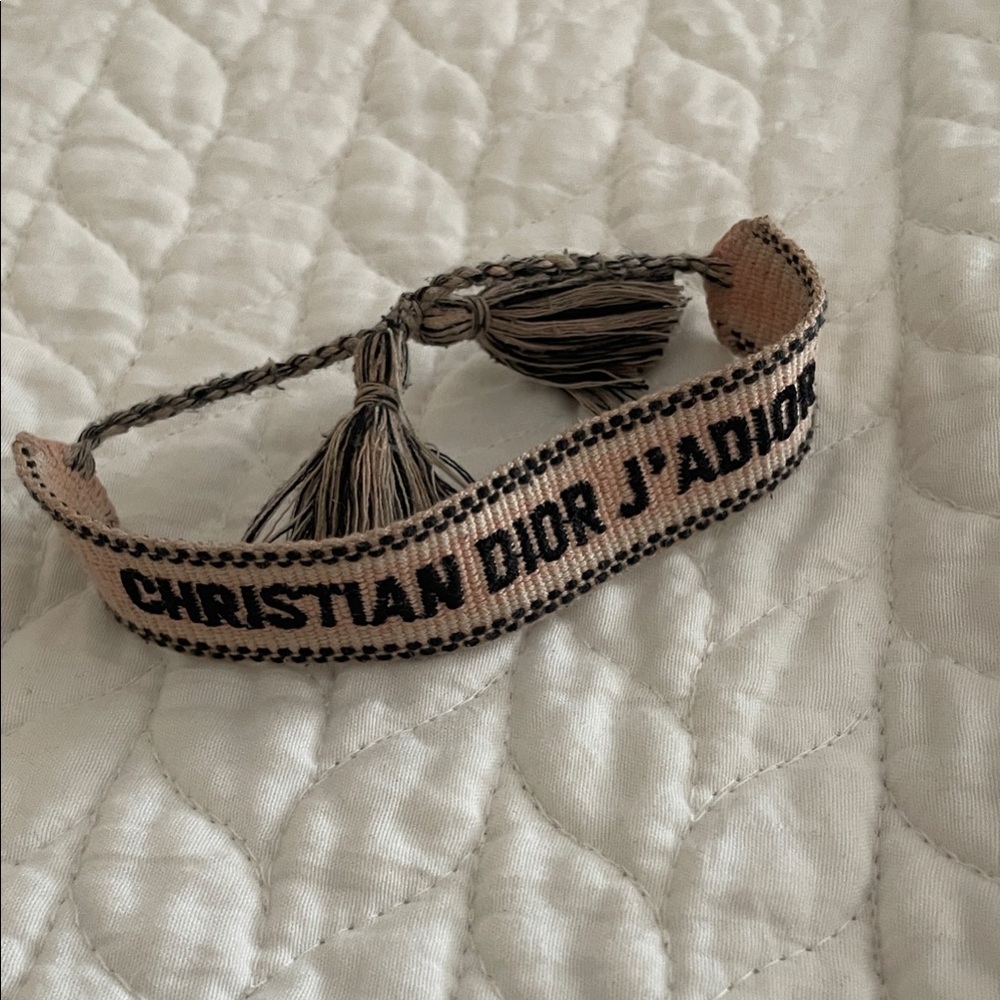 Dior J'Adior Woven Bracelet in Beige and Black